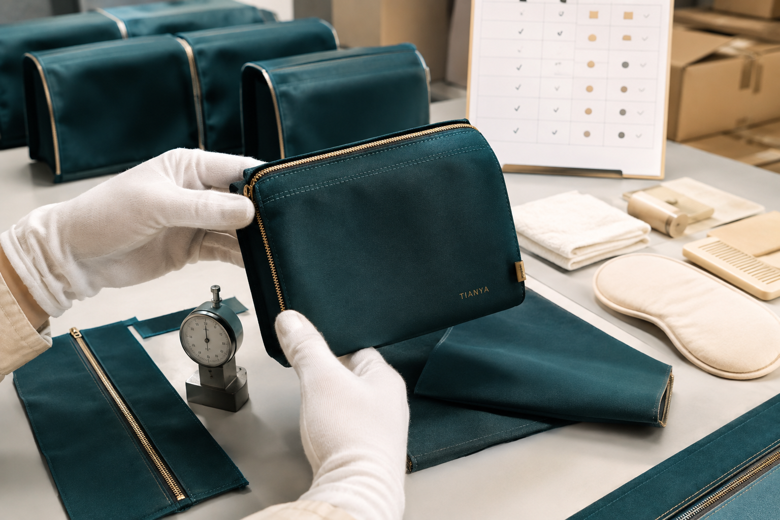 TIANYA amenity-kit quality inspection and packing process